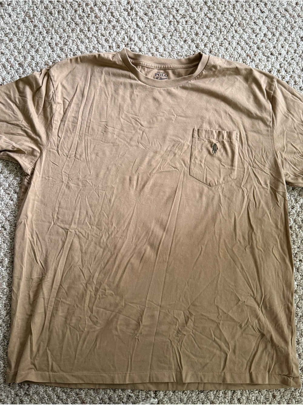 Polo by Ralph Lauren Short Sleeve Pocket Tee in Tan